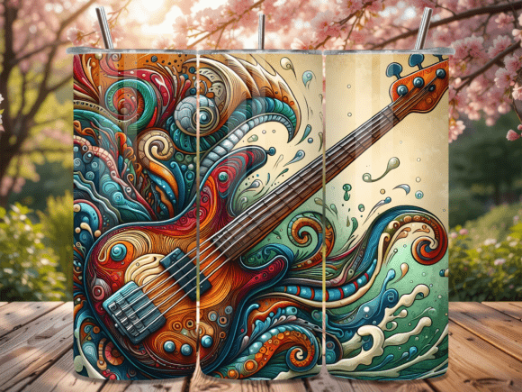 Abstract Bass Guitar Waves Tumbler Wrap Review