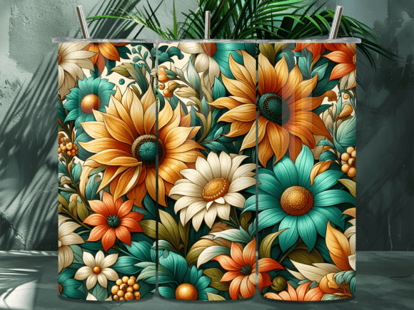 Boho Sunflower Teal Floral Tumbler Wraps Review
