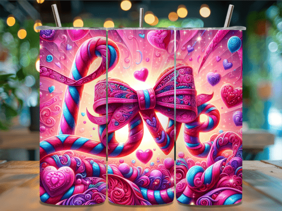 Candy Love Hearts Pink Valentine Tumbler Wraps Review