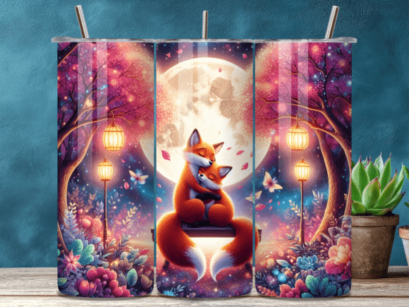 Cute Couple Fox Moon Valentine Tumbler Wraps Review