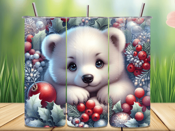 Cute Winter Bear Berries Tumbler Wrap Review