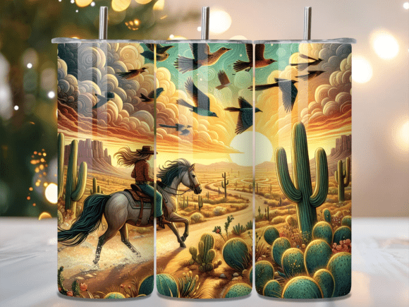 Desert Sunset Horse Riding Tumbler Wraps Review