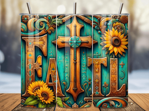 Faith Sunflower Teal Wood Tumbler Wrap Review