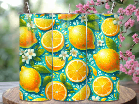 Fresh Summer Lemon Orange Tumbler Wrap for Tumbler Wraps