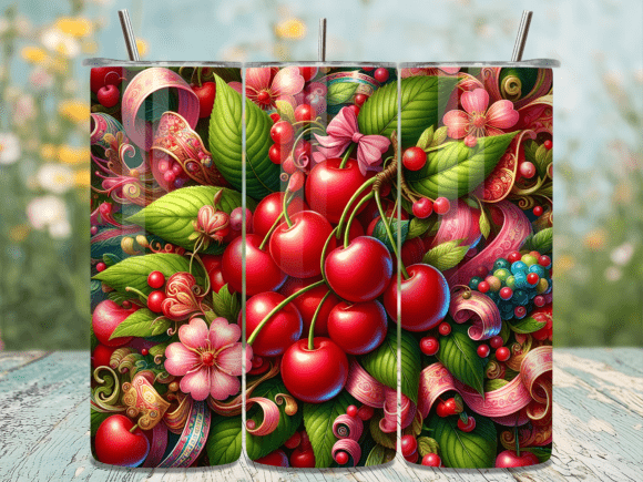 Garden Floral Cherry Valentine Tumbler Wraps Review