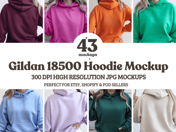 Gildan 18500 Hoodie Mockup Bundle 3 Review