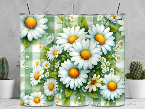 Gingham White Daisy Floral Tumbler Wrap Review