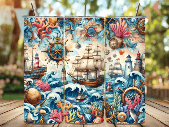 Nautical Ocean Sailing Ship Tumbler Wrap Review