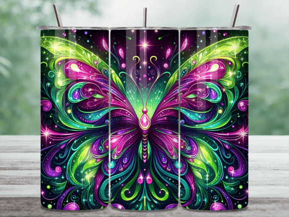 Neon Green Purple Butterfly Tumbler Wrap Review