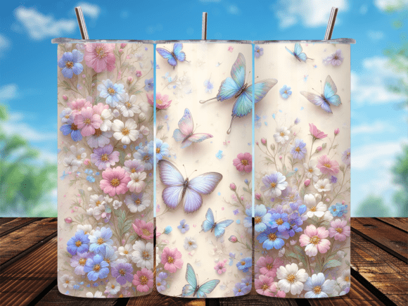 Pastel Butterfly Floral Tumbler Wrap Review