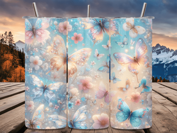 Pastel Glitter Butterfly Tumbler Wrap Review