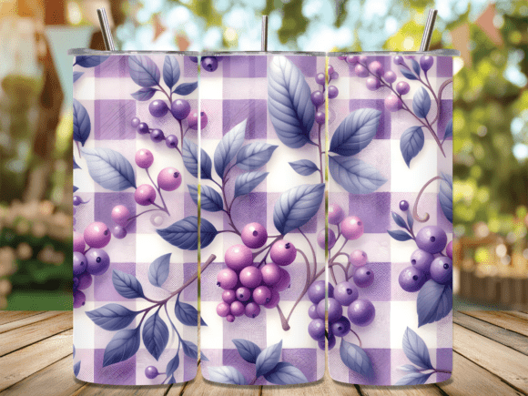 Purple Berry Gingham Plaid Tumbler Wrap Review