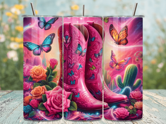 Review: Butterfly Floral Boot Valentine Tumbler Design