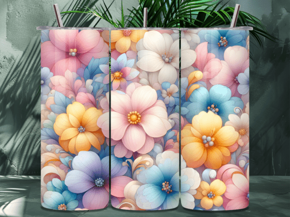 Review: Colorful Pastel Floral Tumbler Wrap PNG