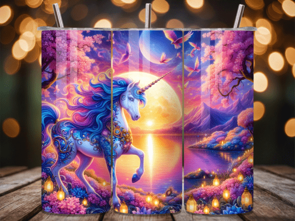 Review: Magical Sunset Unicorn Tumbler Wrap PNG