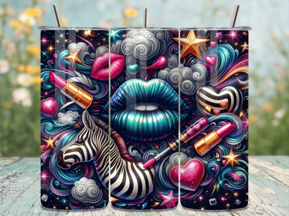 Reviewing the Zebra Makeup Teal Lips Valentine Tumbler Design