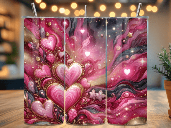 Valentine Pink Heart Marble Tumbler Wraps Review